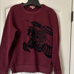 Burberry Burgundy Sweatshirt with Black Knight Graphic
